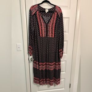 Knox Rose long boho dress navy and red size XXL